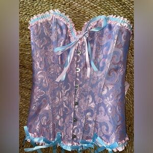 Elegant Pink and Blue Corset